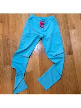 Figs Neon blue scrub pants XS/T
